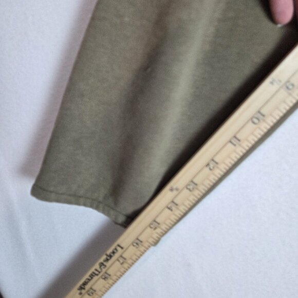 Cropped Hoodie Womens M Drawstring Olive Green Tweed Distressed Sweatshirt Hood - Picture 8 of 8